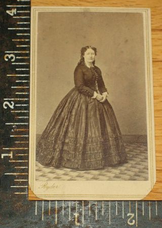 Civil War Era Cdv Id Mrs.  Dr.  Jacob Y.  Cantwell (curtis) 4th Oh Inf Mansfield Oh