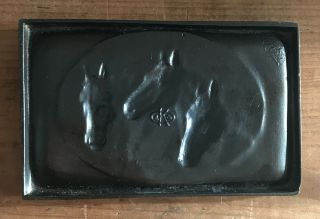 Antique Vintage Bronze Horse Head Card/Coin/Pin/Cigar/Ash Tray Detail 3
