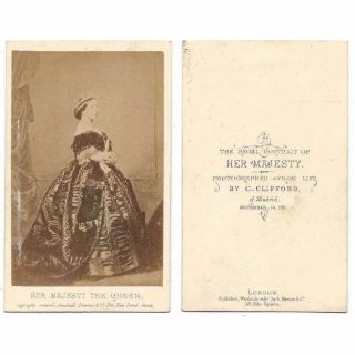 Cdv Queen Victoria In 1861 Carte De Visite By Clifford Of Madrid