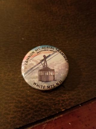 Cannon Mt.  Aerial Tramway Franconia Notch,  White Mts. ,  N.  H. ,  Vintage Pin