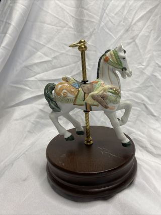 Porcelain Carousel Horse With Music Box