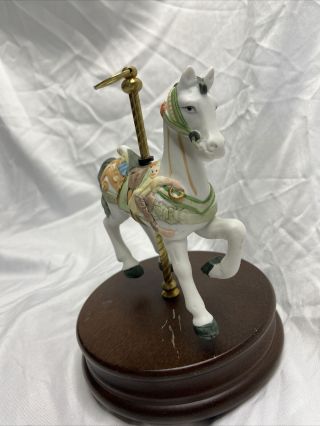 Porcelain Carousel Horse With Music Box 2