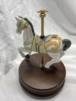 Porcelain Carousel Horse With Music Box 3
