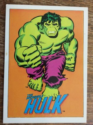 Vintage 1978 Postcard By Marvel Comic,  Incredible Hulk,  4 By 5.  5 Inches