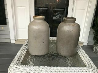 A Antique Primitive Tobacco Snuff Jars Stoneware Crock Md Or Va