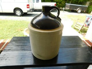 Antique 1 Gal.  Stoneware Crock Jug Bottle Moonshine Pottery