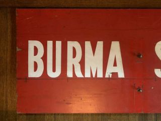 vintage hand - painted BURMA SHAVE cream red road sign 17 x 40 2