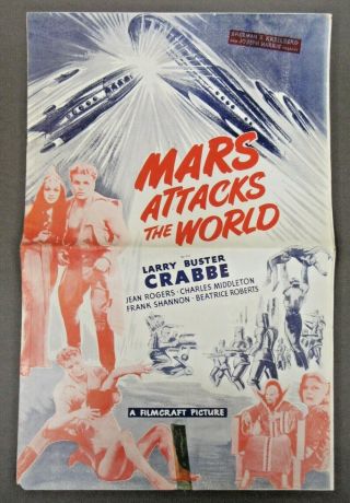 Vintage Flash Gordon In Mars Attacks The World Movie Press Book Bg