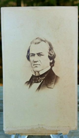 Rare Civil War Era Cdv Lithograph Of President Andrew Johnson 1865