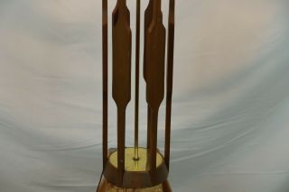 Modeline Vintage Mid Century Modern Wooden Tall Lamp Gold Plate 2