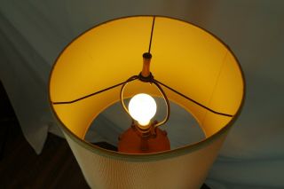 Modeline Vintage Mid Century Modern Wooden Tall Lamp Gold Plate 3