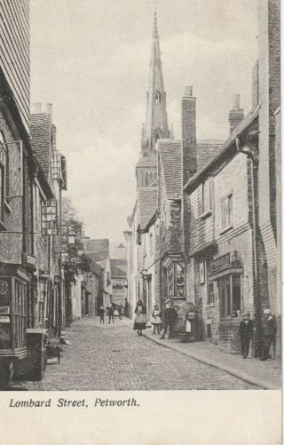 R England Sussex Old Antique Postcard English Lombard Street Petworth