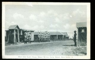 Vintage Real Photo Postcard West Gate Guard House Debert Military Camp N.  S.