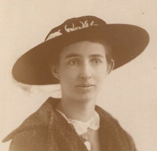 081220 Vintage Rppc Real Photo Postcard Young Woman In Large Hat C1910