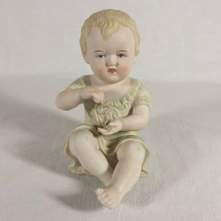 Vintage Antique German Victorian Porcelain Bisque Piano Baby Boy Doll