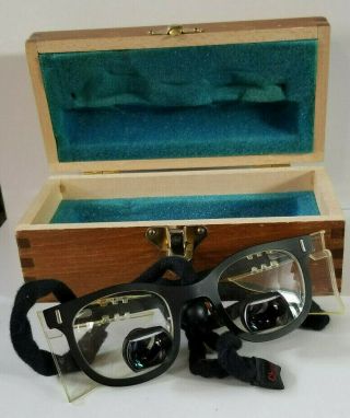 Designs For Vision Dental Surgical Loupe Telescope Glasses Vintage Wood Case 3