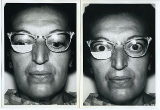 Eye Doctor Visit Close Up Face Woman Cool Glasses Two Views Vintage Photos