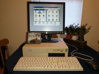 Vintage Compaq Prolinea Ms - Dos/windows 3.  1 Computer (monitor,  Mouse,  Keyboard)