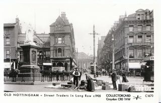 Nottinghamshire Postcard - Old Nottingham,  Street Traders In Long Row C1905 - U75