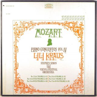3 Lp Box Epic Stereo Mozart Lili Kraus Piano Concertos Vol.  Iv Simon Bsc - 162 Ex,