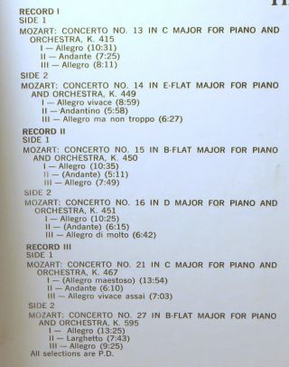 3 LP BOX EPIC STEREO Mozart LILI KRAUS Piano Concertos Vol.  IV SIMON BSC - 162 EX, 3