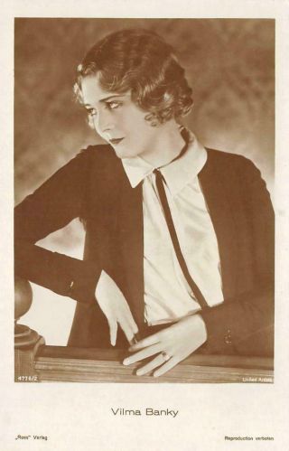 Vilma Banky Ross Verlag Rppc Silent Movie Star Actress C1920s Vintage Postcard