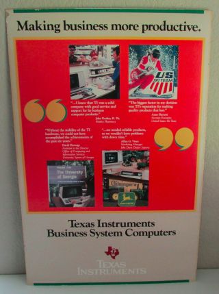 Vintage 1984 Texas Instruments Business System Computers Print Poster 20 " X 30 "
