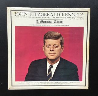 Jfk John F Kennedy A Memorial Album Inaugural Address Vinyl Lp 1963 Rare