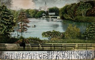 Vtg The Lake And Boat House In Central Park York Ny Postcard