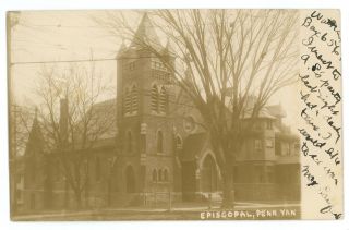 Rppc Episcopal Church Penn Yan Ny Vintage York Real Photo Postcard