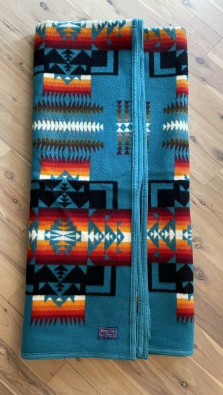 Vintage Beaver State Pendleton Wool Blanket 65”x80” Navajo Aztec Gorgeous