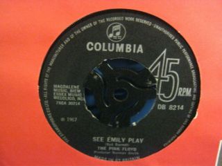 Record 7” Single The Pink Floyd See Emily Play 12