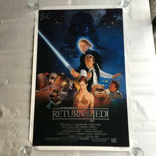 Star Wars Return Of The Jedi Movie Poster 1983 Style B One Sheet Vtg