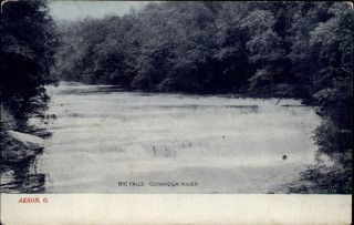 Big Falls Cuyahoga River Akron Ohio C1910 Vintage Postcard