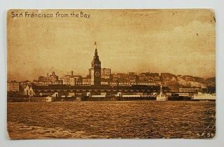 Vintage Sepia Postcard - 1915 San Francisco From The Bay,  Posted