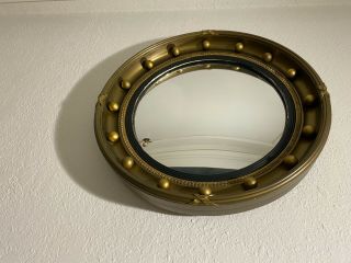 Vintage Gilded Framed 11 " Round Convex Mirror