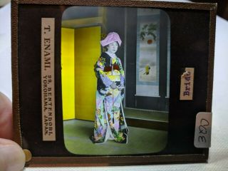 Colored Glass Magic Lantern Slide Cqe Japanese Japan Bride T Enami Wow