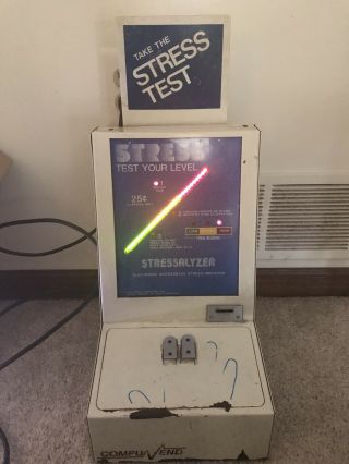 Stress Test Arcade Game Stressalyzer.  Vintage Compuvend Quarter Machine