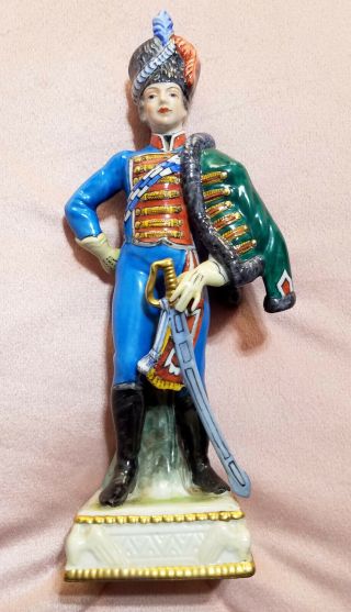 Napoleonic Hussar Soldier & Sword Naples Capodimonte Porcelain Figurine 843