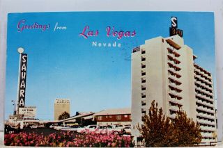 Nevada Nv Las Vegas Hotel Sahara Greetings Postcard Old Vintage Card View Postal