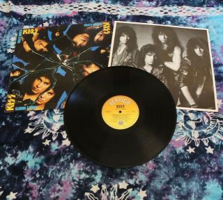 Rare 1987 Kiss - Crazy Nights Vinyl Lp Album Us Pressing Vg,  Vertigo Verh 49