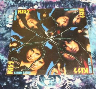 RARE 1987 KISS - CRAZY NIGHTS Vinyl LP Album US Pressing VG,  VERTIGO VERH 49 2