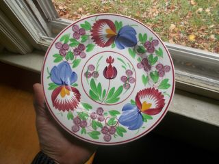 Antique 1800s Villeroy & Boch Hand Painted Flowers Dinner Plate 9 1/4 "