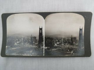 Vtg 1906 Stereo - View Stereoscopic Slides San Francisco Earthquake Sf Devastation