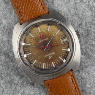 Vintage CERTINA Certronic - 1970s - Tuning Fork ESA 9162 - Tropical Dial - Swiss 3