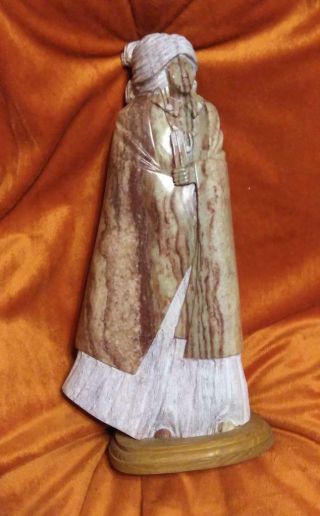 Vintage Leslie Pablo Navajo Native American Indian Woman Statue Art Sculpture
