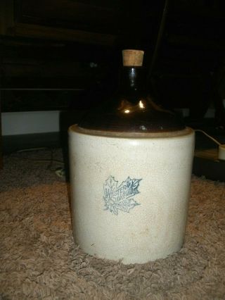 Vintage Western Stoneware Co.  1 Gallon Whiskey Moonshine Jug - Maple Leaf Logo