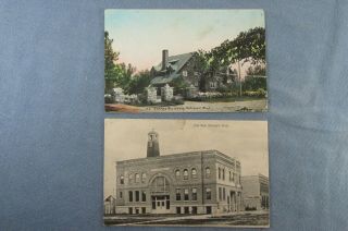 Two Old Kalispell Montana Postcards 1907 City Hall And 1909 Conrad House