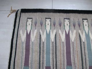 Vintage hand woven wool Navajo Yei rug 3