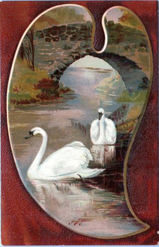 1910 Swan Series 162 Artist Palette Postcard Io